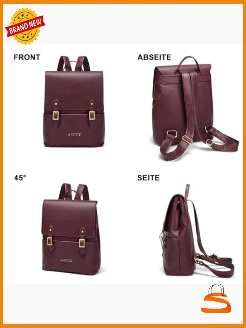 Genuine Leather Convertible Backpack Purse Fashion Travel Daypack Laptop Bag